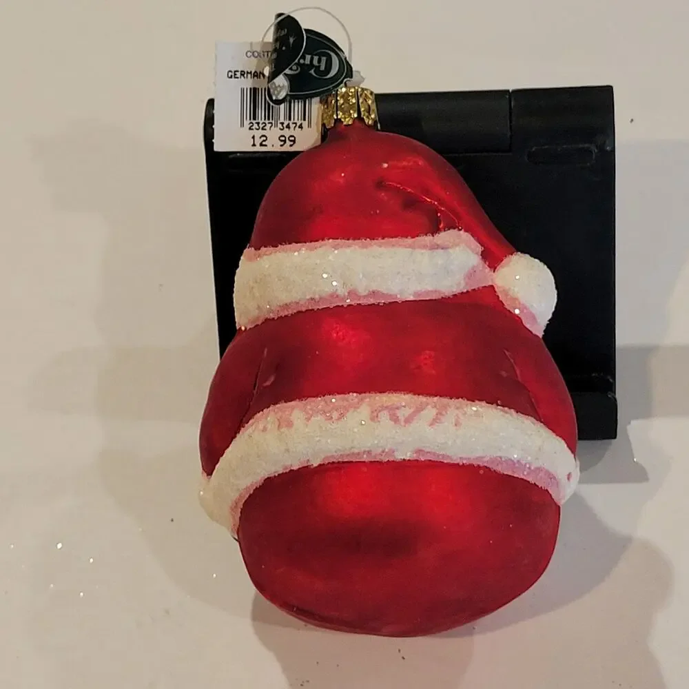 Vintage Christborn Germany Blown Glass Santa Claus Christmas Ornament Cost plus